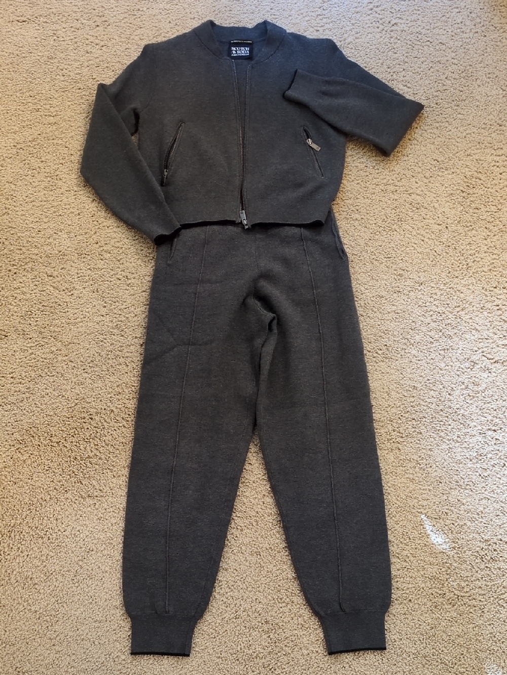 Scotch & Soda Charcoal Gray Knit Jogger Set